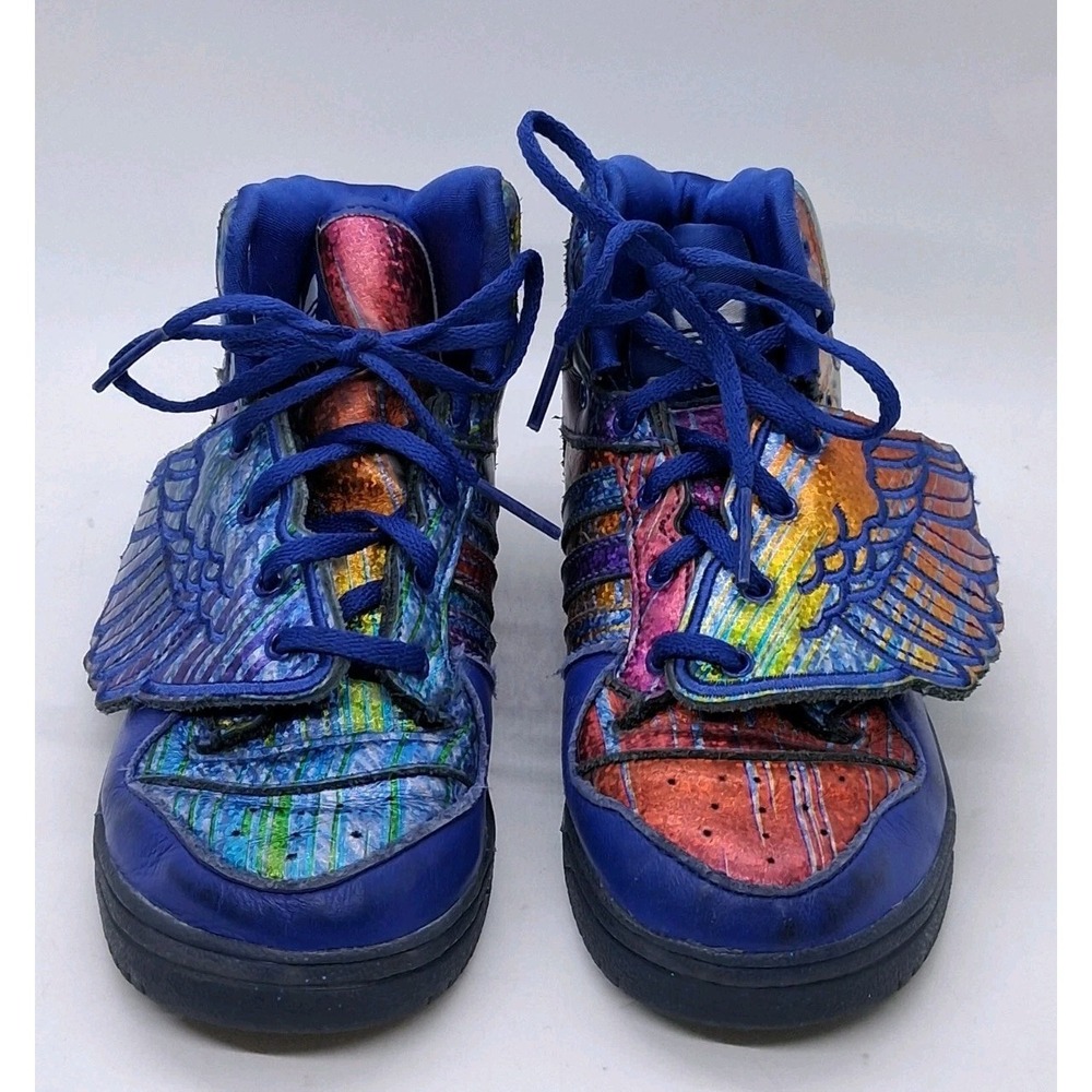 Adidas JS Wings x Jeremy Scott "Rainbow Foil" Kids Size 9 1/2K Sneakers Q35467
